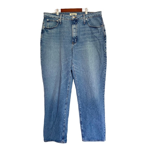 MADEWELL Curvy Perfect Vintage Straight Denim Jeans Plus Size 33T Cotton Blue - Picture 1 of 16